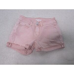 SO Shorts Womens 3 Pink Favorite Midi Low‎ Rise Frayed Hem Denim Casual Summer